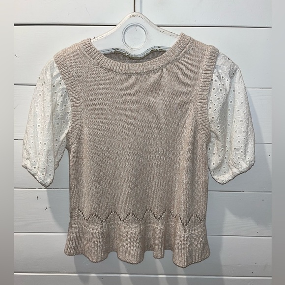 🤍DESIGN HISTORY Puff Sleeve Knit Top – Size S - Picture 1 of 7